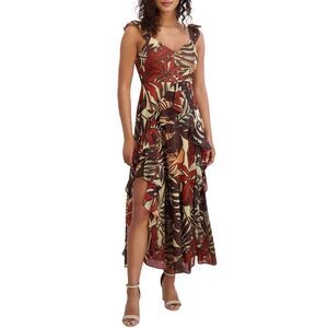 Siena Womens Sleeveless Chiffon A-Line Maxi Dress 8 Multi - NWT $148